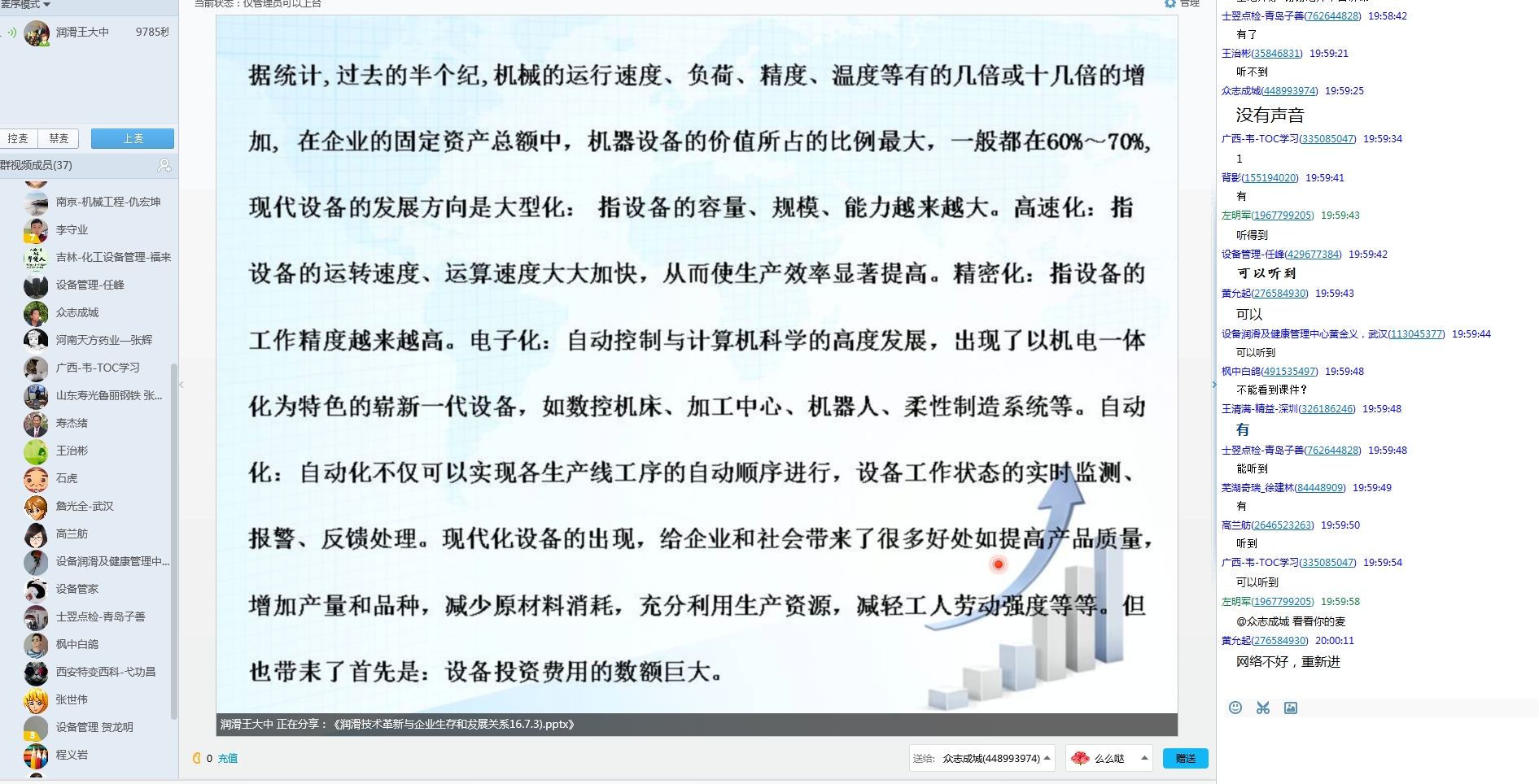 【视频】王大中润滑弟子班第一次授课圆满结束,弟子们反映强烈